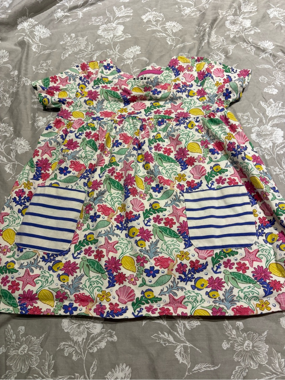 Mini Boden ocean theme print swing top 6 7